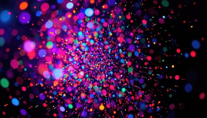 Abstract Colorful Burst: A vibrant explosion of light and color, radiating energy and dynamic movement.