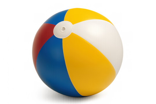 Classic inflatable beach ball featuring a vibrant design, ideal for enhancing summer-themed projects with a playful touch