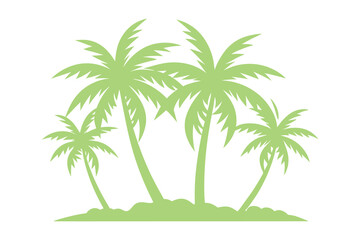 Naklejka premium Tropical Palm Tree Island Silhouette Vector Illustration