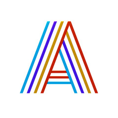 A  Letter 3D Shape Parallel lines Text