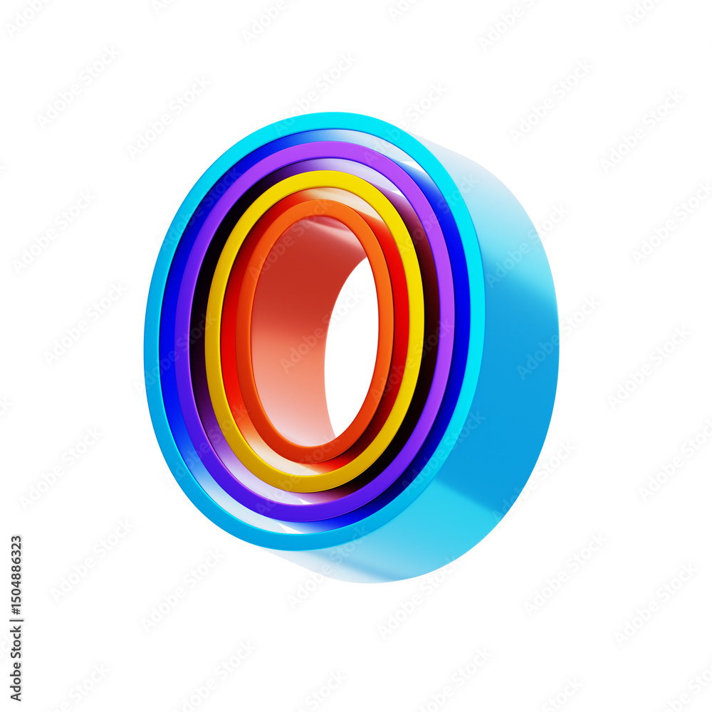 Fototapete 3d number 0 shape parallel lines text