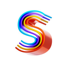 S  Letter 3D Shape Parallel lines Text
