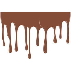 Milk Chocolate Drip. Melted chocolate dripping for corner, border, background illustration. Chocolate dripped. Melted Chocolate Drip Liquid Element.