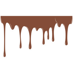 Milk Chocolate Drip. Melted chocolate dripping for corner, border, background illustration. Chocolate dripped. Melted Chocolate Drip Liquid Element.