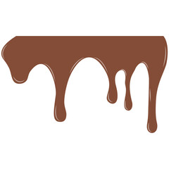 Milk Chocolate Drip. Melted chocolate dripping for corner, border, background illustration. Chocolate dripped. Melted Chocolate Drip Liquid Element.