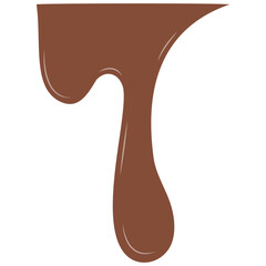 Milk Chocolate Drip. Melted chocolate dripping for corner, border, background illustration. Chocolate dripped. Melted Chocolate Drip Liquid Element.