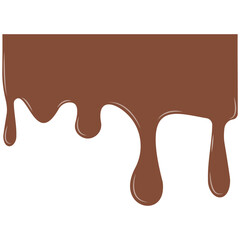 Milk Chocolate Drip. Melted chocolate dripping for corner, border, background illustration. Chocolate dripped. Melted Chocolate Drip Liquid Element.
