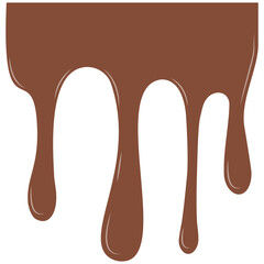 Milk Chocolate Drip. Melted chocolate dripping for corner, border, background illustration. Chocolate dripped. Melted Chocolate Drip Liquid Element.
