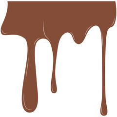 Milk Chocolate Drip. Melted chocolate dripping for corner, border, background illustration. Chocolate dripped. Melted Chocolate Drip Liquid Element.