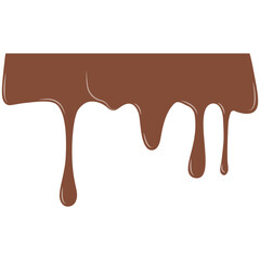 Milk Chocolate Drip. Melted chocolate dripping for corner, border, background illustration. Chocolate dripped. Melted Chocolate Drip Liquid Element.
