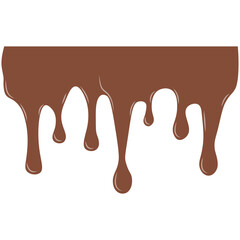 Milk Chocolate Drip. Melted chocolate dripping for corner, border, background illustration. Chocolate dripped. Melted Chocolate Drip Liquid Element.