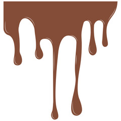 Milk Chocolate Drip. Melted chocolate dripping for corner, border, background illustration. Chocolate dripped. Melted Chocolate Drip Liquid Element.