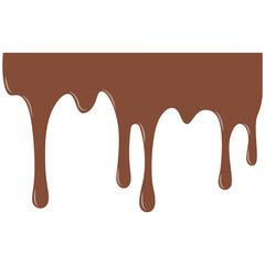 Milk Chocolate Drip. Melted chocolate dripping for corner, border, background illustration. Chocolate dripped. Melted Chocolate Drip Liquid Element.