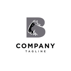 Fototapeta premium Letter B Wildebeest Logo Icon Vector