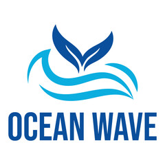 ocean wave flat minimalist logo design