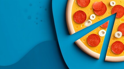 Vibrant blue pizza with pepperoni and cheese