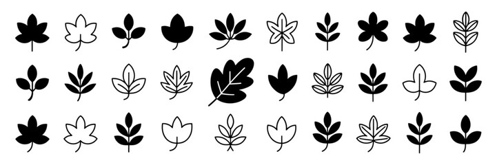 Vintage vector flower and tulip silhouettes set with tribal leaf and butterfly decor elements for floral tattoo design and pattern illustration