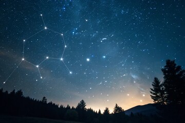 Celestial Zodiac Constellations Starry Night Sky Photography
