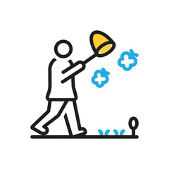 Multi color icon for catch butterfly