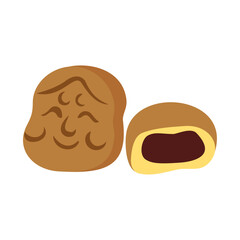 人形焼。フラットなベクターイラスト。
Doll-shaped pancake. Flat vector illustration.