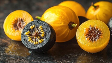 Exotic Golden and Black Gooseberries Fresh Harvest Juicy Fruit