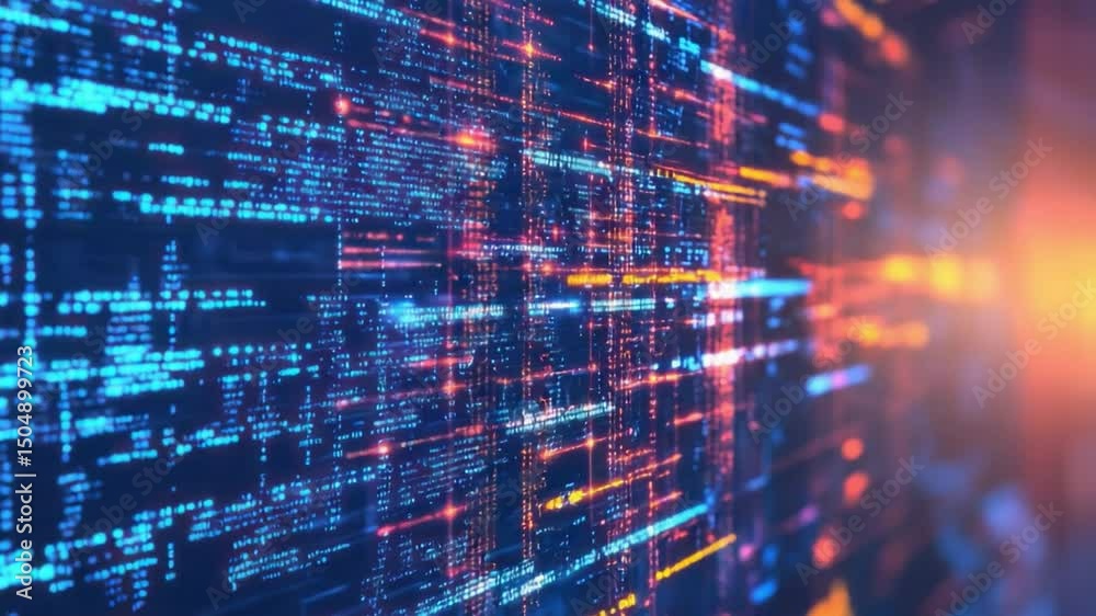 Poster data stream: dive into the immersive realm of technological progress, revealing intricate data strea