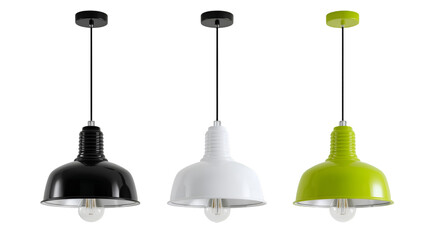Naklejka premium Three Stylish Pendant Lights Black White Green Home Decor Lighting Fixtures,