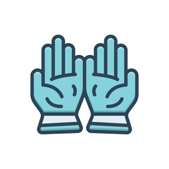 Color illustration icon for gloves