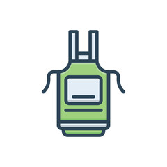 Color illustration icon for apron
