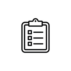clipboard icon vector.  in line style design on white background. vector illustration