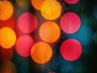 Abstract Bokeh Lights Background Red Orange Glow