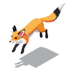 Obraz premium Fennec Fox jump Adobe Illustrator Artworkisometric vector illustration with clean geometry and modern design