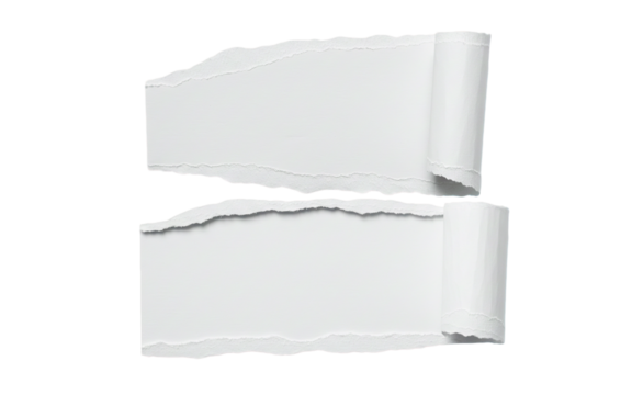 ripped white paper PNG isolated on white with clear background
