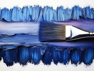 Blue paint strokes art brush texture background