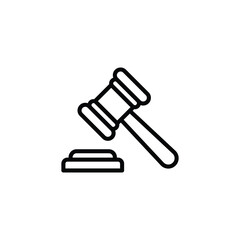 Gavel icon. Judge gavel icon vector.  in line style design on white background. vector illustration