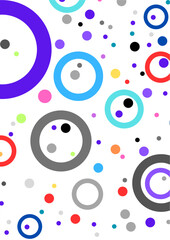 Seamless retro colorful circles pattern illustration