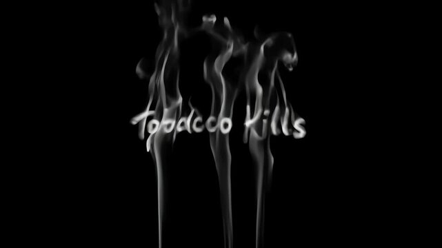 Dramatic tobacco kills concept smoke illustrates health consequences