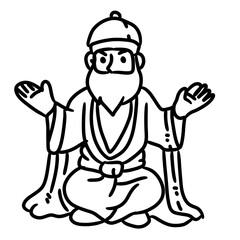 Obraz premium cartoon doodle bearded man