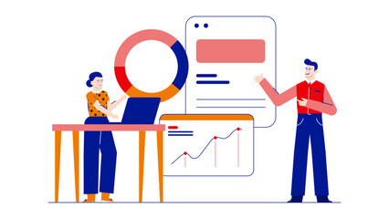 Corporate ethics training and company values, ideal for illustrating business meetings and data analysis presentations.