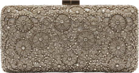 Elegant Embroidered Clutch Bag with Crystal Detailing Luxurious Bridal or Evening Accessory