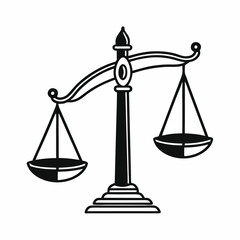 Scale icon, justice scales symbol, law scale isolated on transparent background, justice scales PNG 