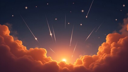 Shimmering shooting stars streak through the evening 3