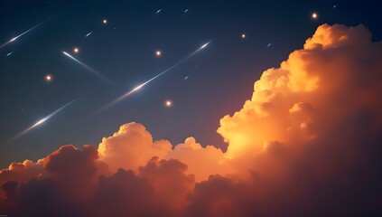 Shimmering shooting stars streak through the evening 2