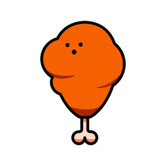 Fried chicken drumstick cartoon