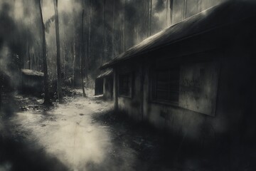 Abandoned cabin shrouded in mystery woods