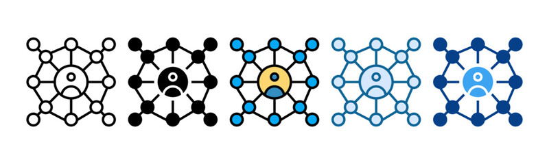 Networking Icon Set Multiple Style Collection