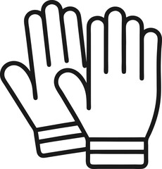 Black silhouette of a human hand in a blue rubber glove with fingers extended, offering protection and a clear gesture