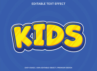 kids text effect template design with 3d style use for business brand and logo