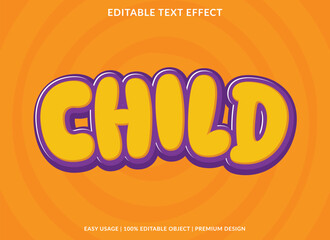child text effect template design with 3d style use for business brand and logo