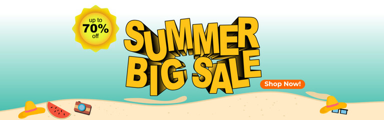 summer big sale-shop now. Tropical Summer Sale Web template for Web and social Media-Summer Sale Web template